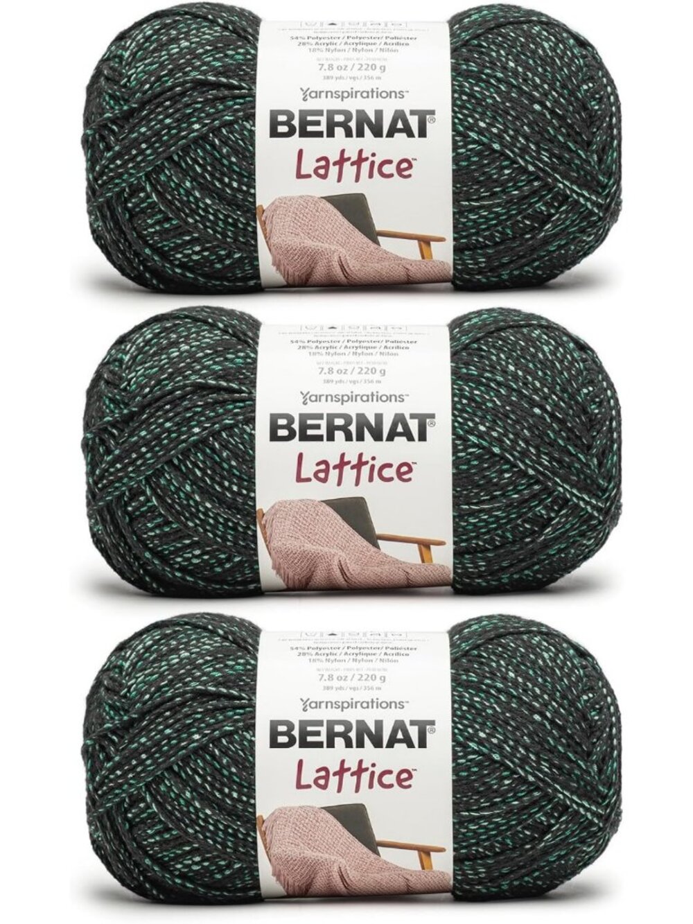 Cozy Soft Teal Punch Lattice Yarn for Crocheting - 3-Pack, Perfect for DIY